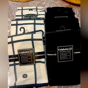 Calphalon Kitchen Towels Discontinued NEW Licorice Solid & Plaid price for 7